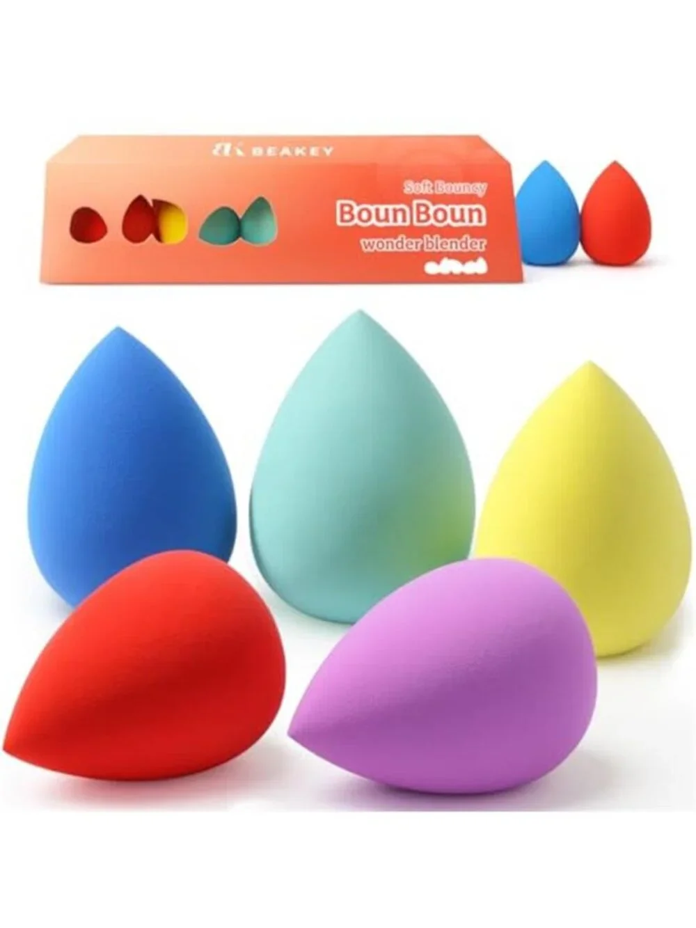 Makeup Sponge Set, 5 Pack Foundation Beauty Sponges & Soft Blenders